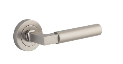 Iver Berlin Door Lever Rose Round Concealed Fix Pair, Passage Kit, Privacy Kit , Entrance Kit with High Security Lock - Satin Nickel