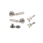 Iver Berlin Door Lever Rose Round Concealed Fix Pair, Passage Kit, Privacy Kit , Entrance Kit with High Security Lock - Satin Nickel