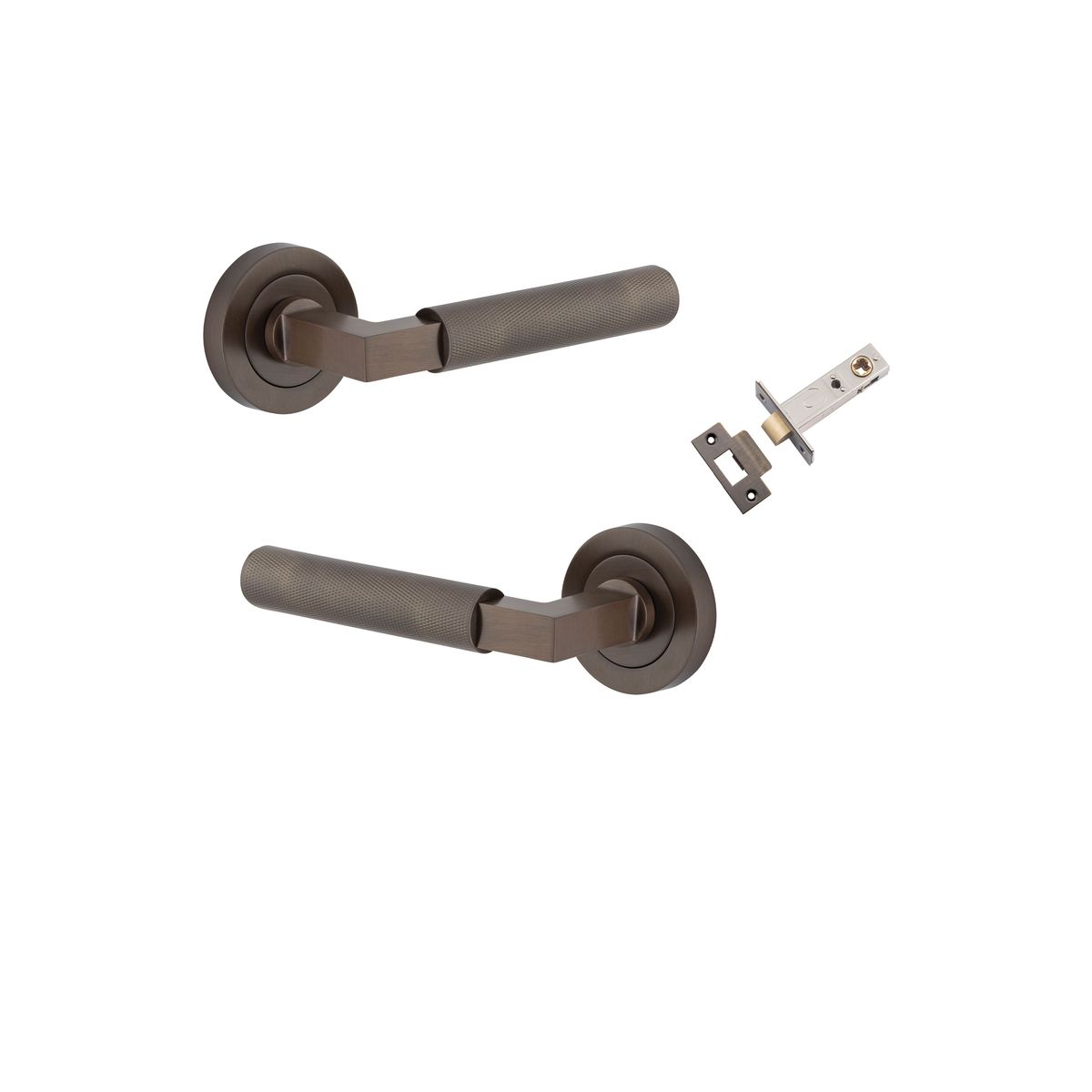 Iver Brunswick  Door Lever Rose Round Concealed Fix Pair, Passage Kit, Privacy Kit , Entrance Kit with High Security Lock - Signature Brass