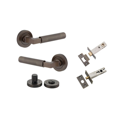 Iver Brunswick  Door Lever Rose Round Concealed Fix Pair, Passage Kit, Privacy Kit , Entrance Kit with High Security Lock - Signature Brass