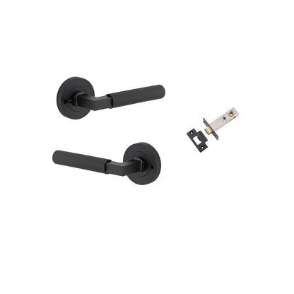 Iver Brunswick  Door Lever Rose Round Concealed Fix Pair, Passage Kit, Privacy Kit , Entrance Kit with High Security Lock - Matt Black