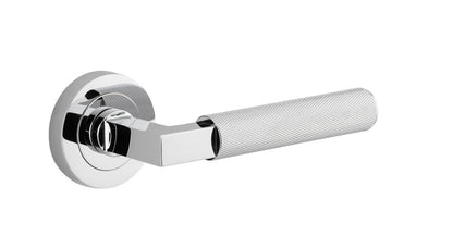 Iver Brunswick  Door Lever Rose Round Concealed Fix Pair, Passage Kit, Privacy Kit , Entrance Kit with High Security Lock -Polished Chrome
