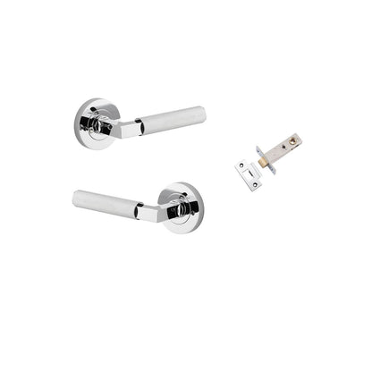 Iver Brunswick  Door Lever Rose Round Concealed Fix Pair, Passage Kit, Privacy Kit , Entrance Kit with High Security Lock -Polished Chrome