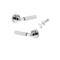 Iver Brunswick  Door Lever Rose Round Concealed Fix Pair, Passage Kit, Privacy Kit , Entrance Kit with High Security Lock -Polished Chrome