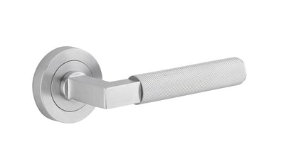 Iver Brunswick  Door Lever Rose Round Concealed Fix Pair, Passage Kit, Privacy Kit , Entrance Kit with High Security Lock -Brushed Chrome