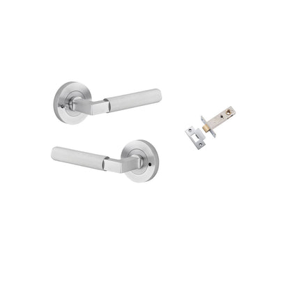 Iver Brunswick  Door Lever Rose Round Concealed Fix Pair, Passage Kit, Privacy Kit , Entrance Kit with High Security Lock -Brushed Chrome