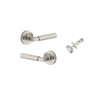 Iver Brunswick  Door Lever Rose Round Concealed Fix Pair, Passage Kit, Privacy Kit , Entrance Kit with High Security Lock - Satin Nickel