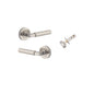 Iver Brunswick  Door Lever Rose Round Concealed Fix Pair, Passage Kit, Privacy Kit , Entrance Kit with High Security Lock - Satin Nickel