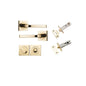 Iver Annecy Door Lever Rose Square Concealed Fix Pair, Passage Kit, Privacy Kit , Entrance Kit with High Security Lock -Polished Brass