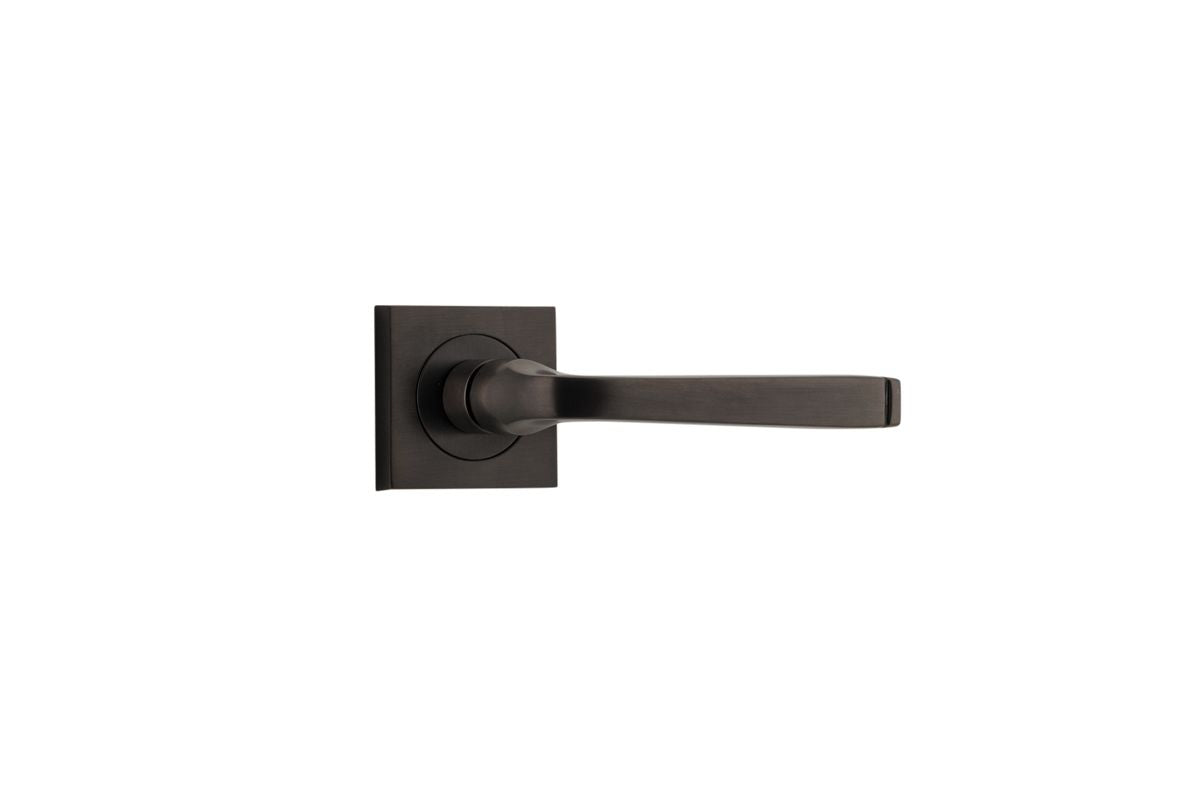 Iver Annecy Door Lever Rose Square Concealed Fix Pair, Passage Kit, Privacy Kit , Entrance Kit with High Security Lock -Signature Brass