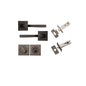 Iver Annecy Door Lever Rose Square Concealed Fix Pair, Passage Kit, Privacy Kit , Entrance Kit with High Security Lock -Signature Brass