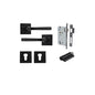 Iver Annecy Door Lever Rose Square Concealed Fix Pair, Passage Kit, Privacy Kit , Entrance Kit with High Security Lock -Matt Black
