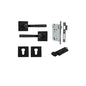 Iver Annecy Door Lever Rose Square Concealed Fix Pair, Passage Kit, Privacy Kit , Entrance Kit with High Security Lock -Matt Black