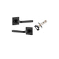 Iver Annecy Door Lever Rose Square Concealed Fix Pair, Passage Kit, Privacy Kit , Entrance Kit with High Security Lock -Matt Black