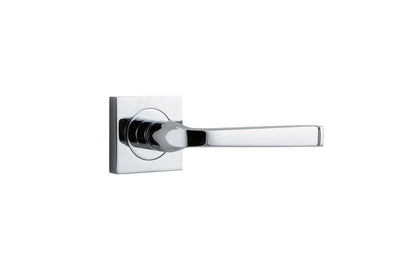 Iver Annecy Door Lever Rose Square Concealed Fix Pair, Passage Kit, Privacy Kit , Entrance Kit with High Security Lock -Polished Chrome