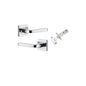 Iver Annecy Door Lever Rose Square Concealed Fix Pair, Passage Kit, Privacy Kit , Entrance Kit with High Security Lock -Polished Chrome
