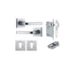 Iver Annecy Door Lever Rose Square Concealed Fix Pair, Passage Kit, Privacy Kit , Entrance Kit with High Security Lock -Brushed Chrome