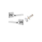 Iver Annecy Door Lever Rose Square Concealed Fix Pair, Passage Kit, Privacy Kit , Entrance Kit with High Security Lock -Brushed Chrome