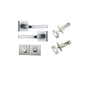 Iver Annecy Door Lever Rose Square Concealed Fix Pair, Passage Kit, Privacy Kit , Entrance Kit with High Security Lock -Brushed Chrome