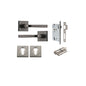 Iver Annecy Door Lever Rose Square Concealed Fix Pair, Passage Kit, Privacy Kit , Entrance Kit with High Security Lock - Distressed Nickel