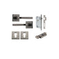Iver Annecy Door Lever Rose Square Concealed Fix Pair, Passage Kit, Privacy Kit , Entrance Kit with High Security Lock - Distressed Nickel