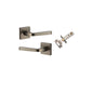Iver Annecy Door Lever Rose Square Concealed Fix Pair, Passage Kit, Privacy Kit , Entrance Kit with High Security Lock - Distressed Nickel