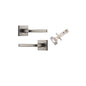 Iver Annecy Door Lever Rose Square Concealed Fix Pair, Passage Kit, Privacy Kit , Entrance Kit with High Security Lock - Satin Nickel