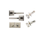 Iver Annecy Door Lever Rose Square Concealed Fix Pair, Passage Kit, Privacy Kit , Entrance Kit with High Security Lock - Satin Nickel