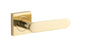 Iver Bronte Door Lever Square Rose Concealed Fix Pair, Passage Kit, Privacy Kit , Entrance Kit with High Security Lock -Polished Brass
