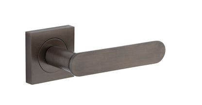Iver Bronte Door Lever Square Rose Concealed Fix Pair, Passage Kit, Privacy Kit , Entrance Kit with High Security Lock -  Signature Brass