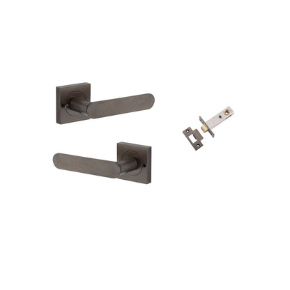 Iver Bronte Door Lever Square Rose Concealed Fix Pair, Passage Kit, Privacy Kit , Entrance Kit with High Security Lock -  Signature Brass