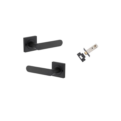 Iver Bronte Door Lever Square Rose Concealed Fix Pair, Passage Kit, Privacy Kit , Entrance Kit with High Security Lock - Matt Black