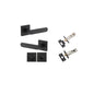 Iver Bronte Door Lever Square Rose Concealed Fix Pair, Passage Kit, Privacy Kit , Entrance Kit with High Security Lock - Matt Black