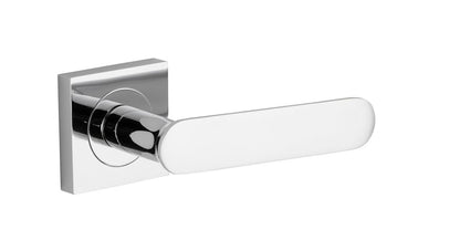 Iver Bronte Door Lever Square Rose Concealed Fix Pair, Passage Kit, Privacy Kit , Entrance Kit with High Security Lock - Polished Chrome
