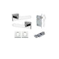 Iver Bronte Door Lever Square Rose Concealed Fix Pair, Passage Kit, Privacy Kit , Entrance Kit with High Security Lock - Polished Chrome