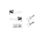 Iver Bronte Door Lever Square Rose Concealed Fix Pair, Passage Kit, Privacy Kit , Entrance Kit with High Security Lock - Polished Chrome