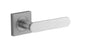 Iver Bronte Door Lever Square Rose Concealed Fix Pair, Passage Kit, Privacy Kit , Entrance Kit with High Security Lock - Brushed Chrome