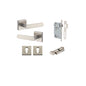 Iver Bronte Door Lever Square Rose Concealed Fix Pair, Passage Kit, Privacy Kit , Entrance Kit with High Security Lock - Satin Nickel