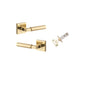 Iver Berlin Door Lever Rose Square Concealed Fix Pair, Passage Kit, Privacy Kit , Entrance Kit with High Security Lock - Polished Brass
