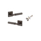 Iver Berlin Door Lever Rose Square Concealed Fix Pair, Passage Kit, Privacy Kit , Entrance Kit with High Security Lock -Signature Brass