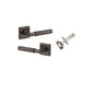 Iver Berlin Door Lever Rose Square Concealed Fix Pair, Passage Kit, Privacy Kit , Entrance Kit with High Security Lock -Signature Brass