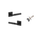 Iver Berlin Door Lever Rose Square Concealed Fix Pair, Passage Kit, Privacy Kit , Entrance Kit with High Security Lock - Matt Black