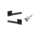 Iver Berlin Door Lever Rose Square Concealed Fix Pair, Passage Kit, Privacy Kit , Entrance Kit with High Security Lock - Matt Black