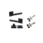 Iver Berlin Door Lever Rose Square Concealed Fix Pair, Passage Kit, Privacy Kit , Entrance Kit with High Security Lock - Matt Black