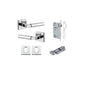 Iver Berlin Door Lever Rose Square Concealed Fix Pair, Passage Kit, Privacy Kit , Entrance Kit with High Security Lock - Polished Chrome