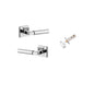 Iver Berlin Door Lever Rose Square Concealed Fix Pair, Passage Kit, Privacy Kit , Entrance Kit with High Security Lock - Polished Chrome