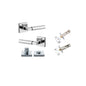 Iver Berlin Door Lever Rose Square Concealed Fix Pair, Passage Kit, Privacy Kit , Entrance Kit with High Security Lock - Polished Chrome