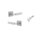 Iver Berlin Door Lever Rose Square Concealed Fix Pair, Passage Kit, Privacy Kit , Entrance Kit with High Security Lock -Brushed Chrome