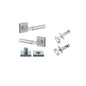 Iver Berlin Door Lever Rose Square Concealed Fix Pair, Passage Kit, Privacy Kit , Entrance Kit with High Security Lock -Brushed Chrome