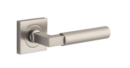 Iver Berlin Door Lever Rose Square Concealed Fix Pair, Passage Kit, Privacy Kit , Entrance Kit with High Security Lock -Satin Nickel